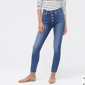 NWT J. Crew high rise 10” skinny jean raw hem 24